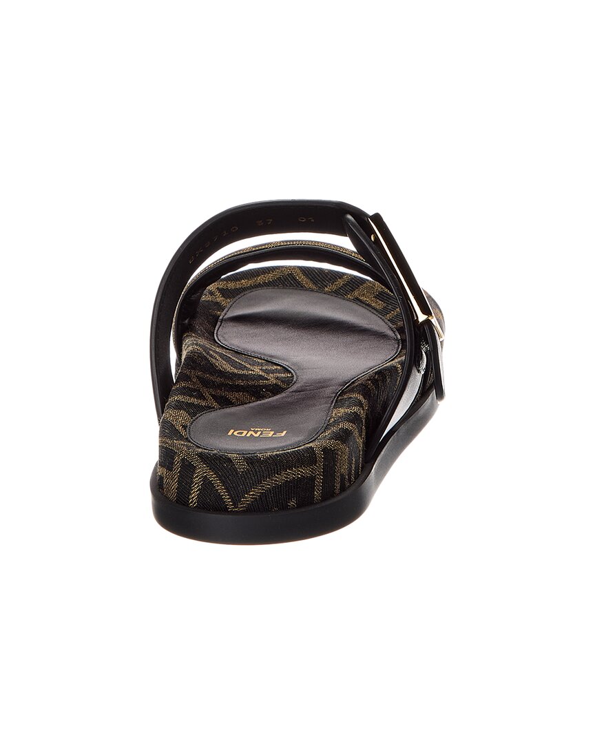 FENDI Dnu Inv Dnu Inv Fendi Feel Ff Jacquard & Leather Sandal