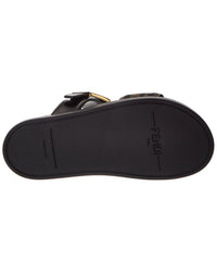 FENDI Dnu Inv Dnu Inv Fendi Feel Ff Jacquard & Leather Sandal