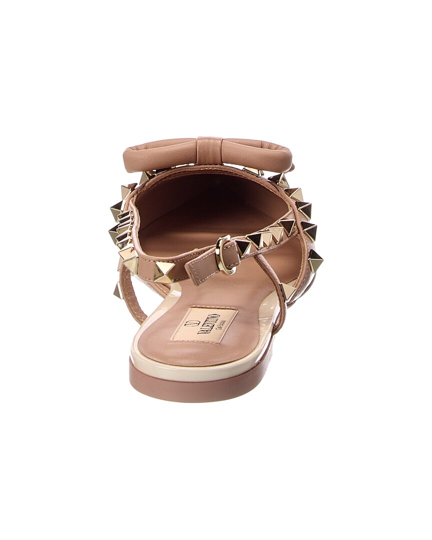 Valentino Valentino Rockstud Bow Patent Slingback Ballerina Flat
