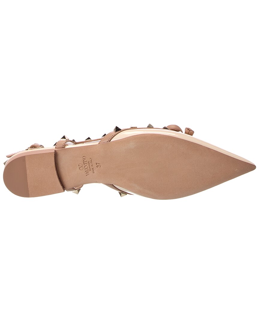 Valentino Valentino Rockstud Bow Patent Slingback Ballerina Flat