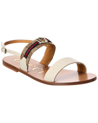 Gucci Gucci Interlocking G Gg Canvas & Leather Sandal