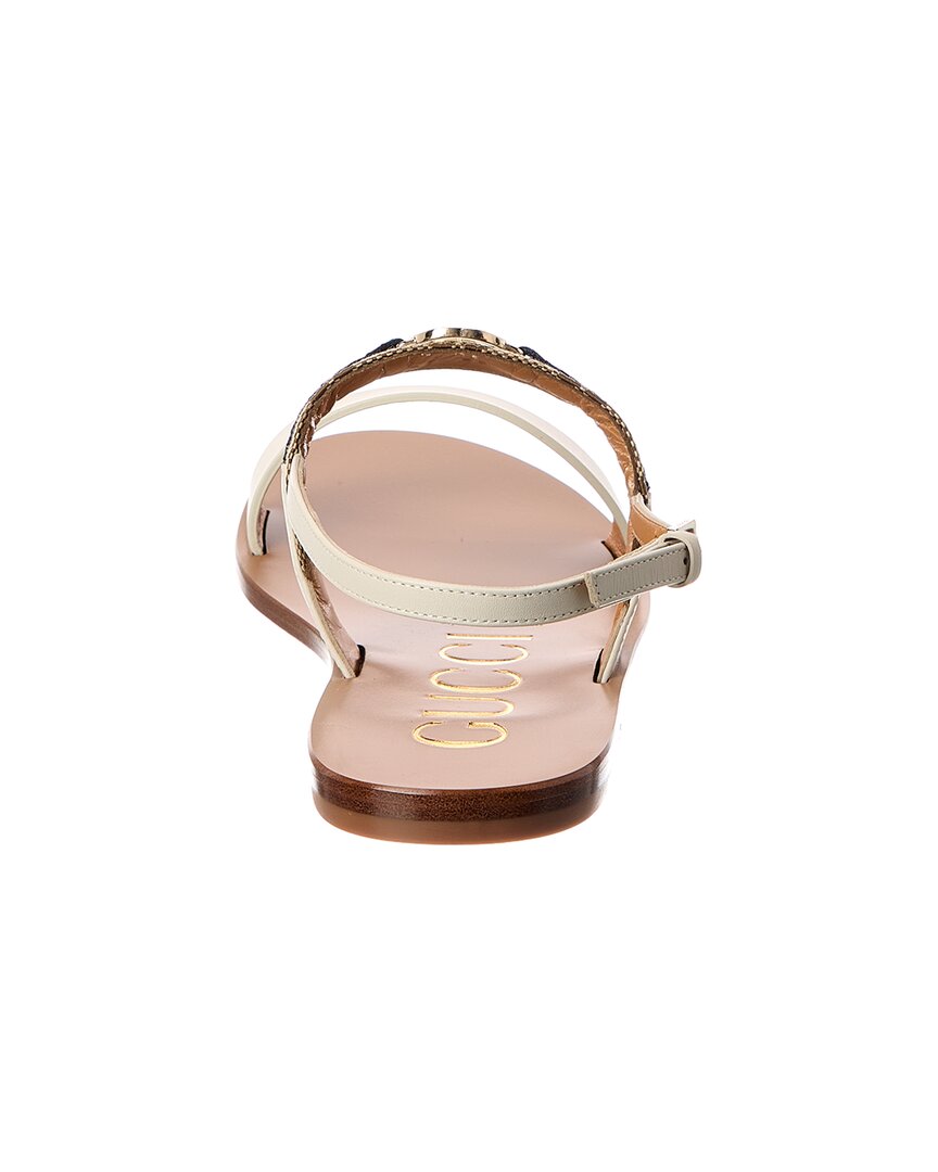 Gucci Gucci Interlocking G Gg Canvas & Leather Sandal
