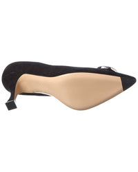 Gucci G Interlocking Suede & Crystal Pump