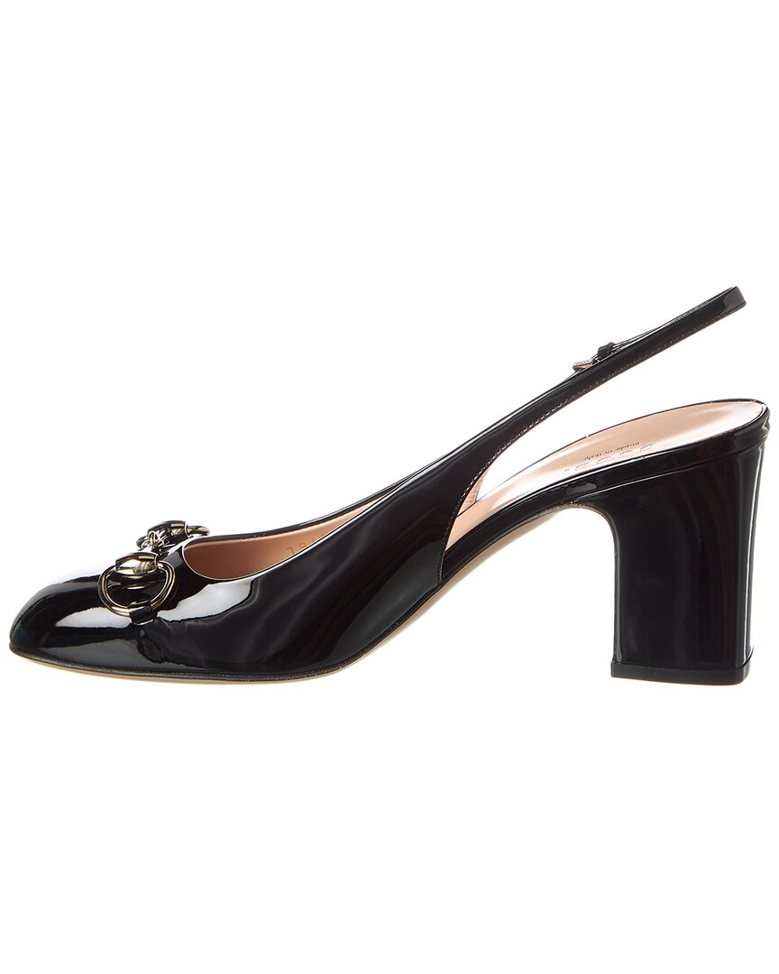 Gucci Horsebit Patent Slingback Pump