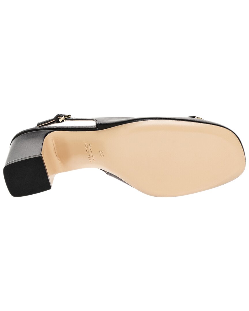 Gucci Horsebit Leather Slingback Pump