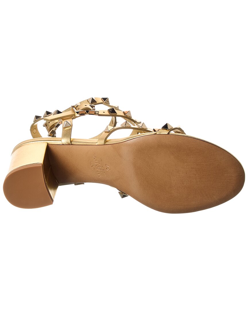 Valentino Rockstud Caged 60 Leather Ankle Strap Sandal