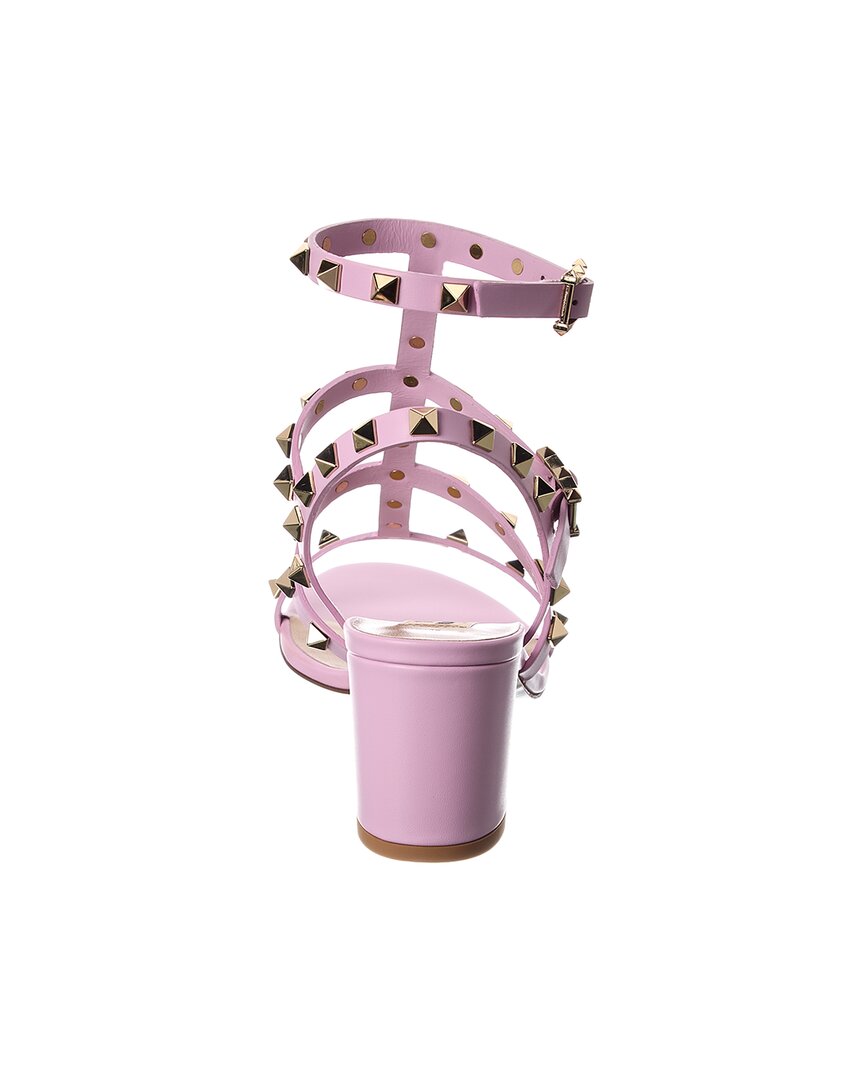 Valentino Rockstud Caged 60 Leather Ankle Strap Sandal