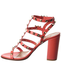 Valentino Rockstud Caged 90 Leather Ankle Strap Sandal