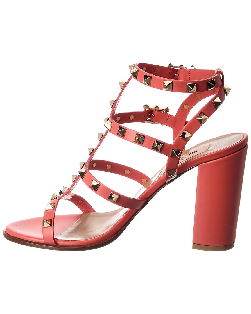 Valentino Rockstud Caged 90 Leather Ankle Strap Sandal