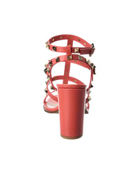 Valentino Rockstud Caged 90 Leather Ankle Strap Sandal