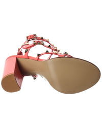 Valentino Rockstud Caged 90 Leather Ankle Strap Sandal