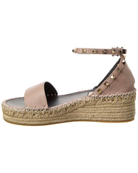 Valentino Rockstud 55 Grainy Leather Platform Sandal