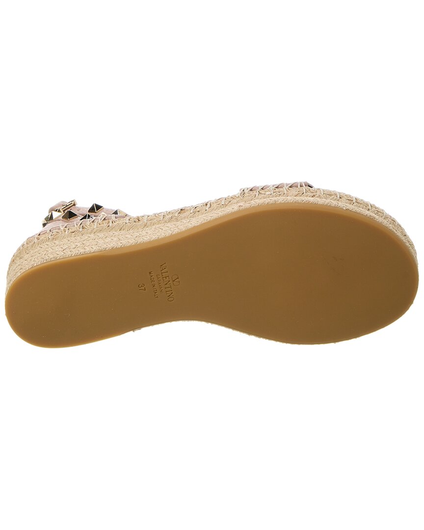 Valentino Rockstud 55 Grainy Leather Platform Sandal