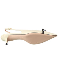 Valentino Bow Detail 45 Leather Slingback Pump