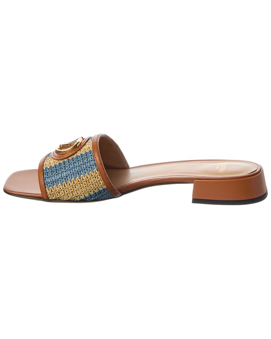 Valentino Vlogo Signature 20 Straw & Leather Sandal