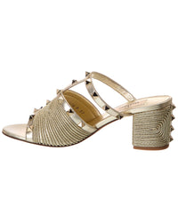 Valentino Rockstud 60 Rope & Leather Sandal