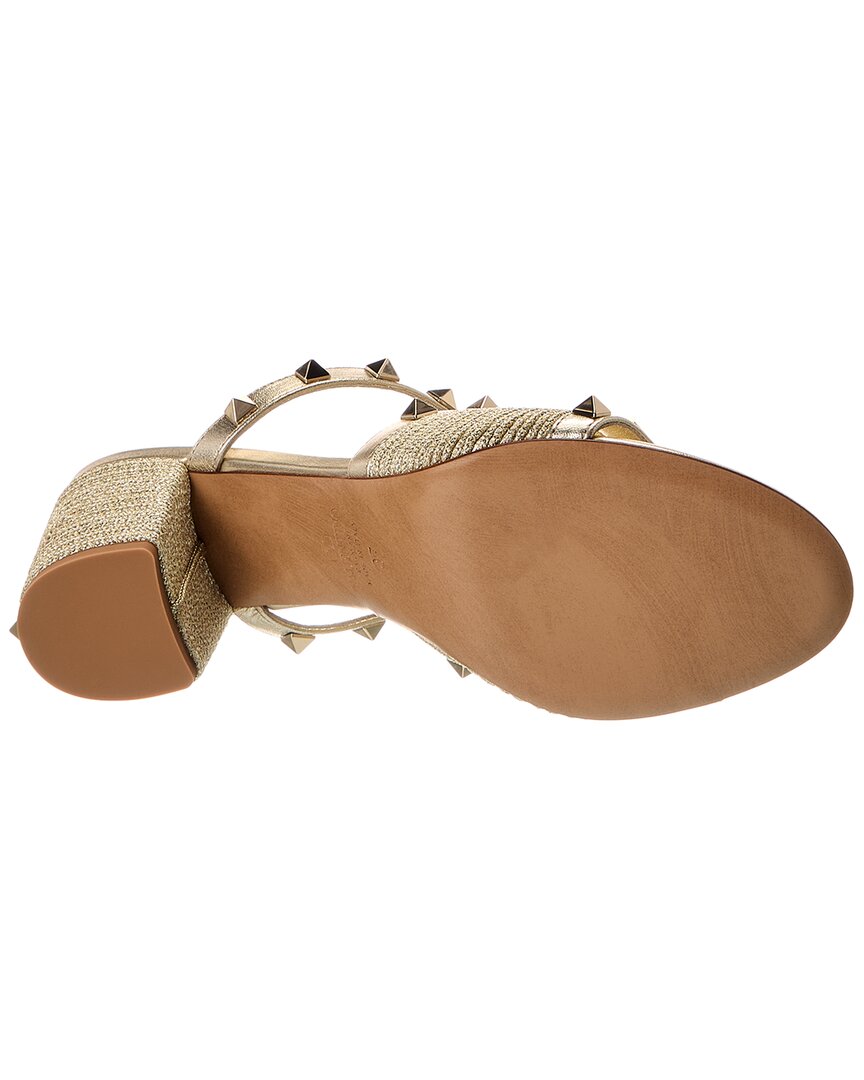 Valentino Rockstud 60 Rope & Leather Sandal