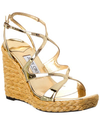 Jimmy Choo Ayla 110 Leather Wedge Sandal