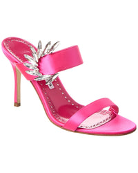 Manolo Blahnik Chivela 90 Satin Sandal Pink