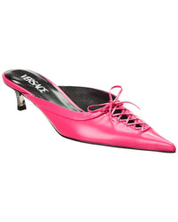 Versace Pin-Point Leather Mule Pink