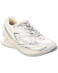 Fendi First 1 Tech Fabric & Leather Sneaker White