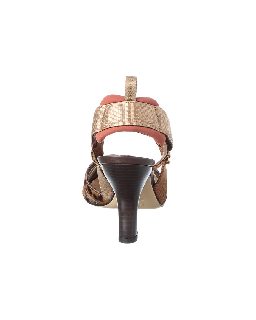 Fendi Colibri Haircalf & Mesh Slingback Pump