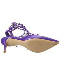 Valentino Rockstud Caged 65 Leather Ankle Strap Pump