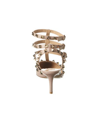 Valentino Rockstud Caged 65 Grainy Leather Ankle Strap Pump