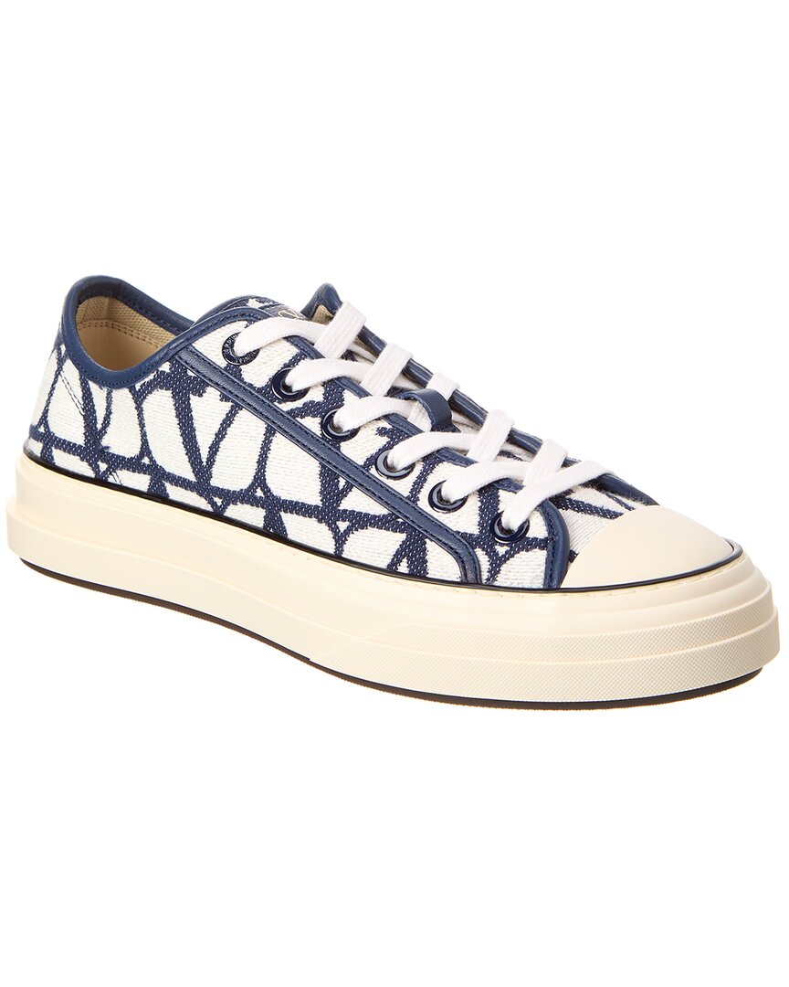 Valentino Toile Iconographe Canvas & Leather Sneaker Blue 36