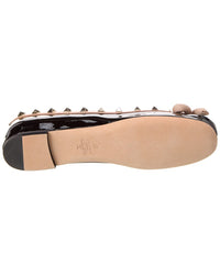 Valentino Rockstud Patent Ankle Strap Ballerina Flat
