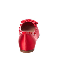 Valentino Rockstud Satin & Leather Ballerina Flat