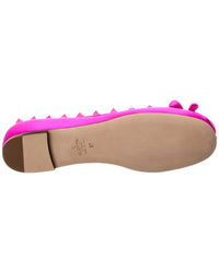 Valentino Rockstud Satin & Leather Ballerina Flat