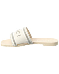 Gucci Gg Logo Leather & Canvas Sandal