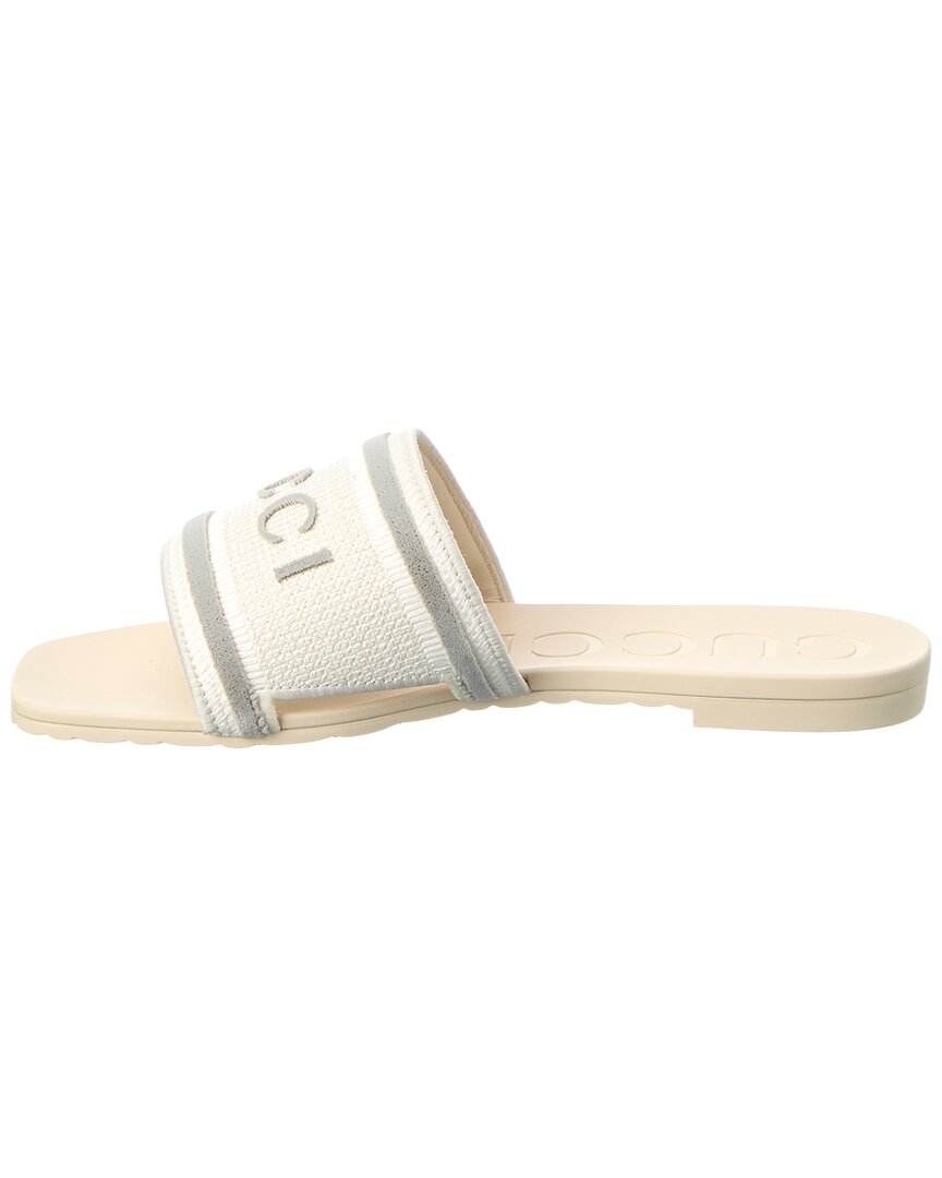Gucci Gg Logo Leather & Canvas Sandal