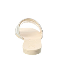 Gucci Gg Logo Leather & Canvas Sandal