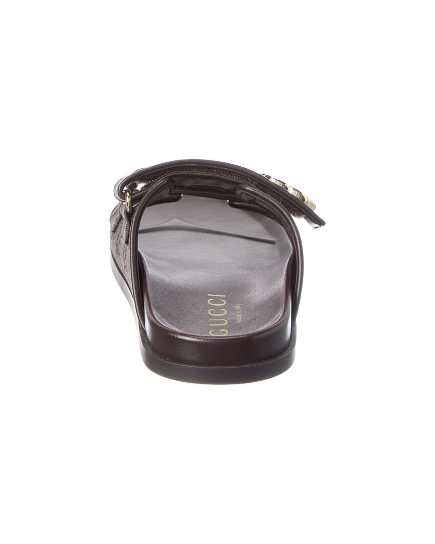 Gucci Double Gg Supreme Canvas & Leather Sandal
