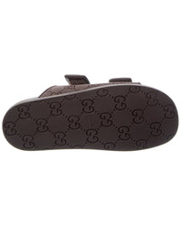 Gucci Double Gg Supreme Canvas & Leather Sandal