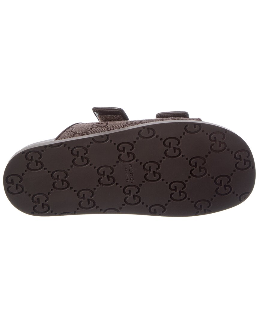 Gucci Double Gg Supreme Canvas & Leather Sandal