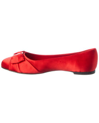 Ferragamo Logo Leather Ballerina Flat