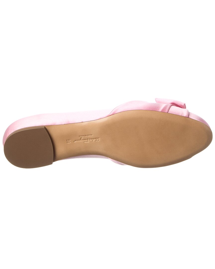 Ferragamo Logo Leather Ballerina Flat