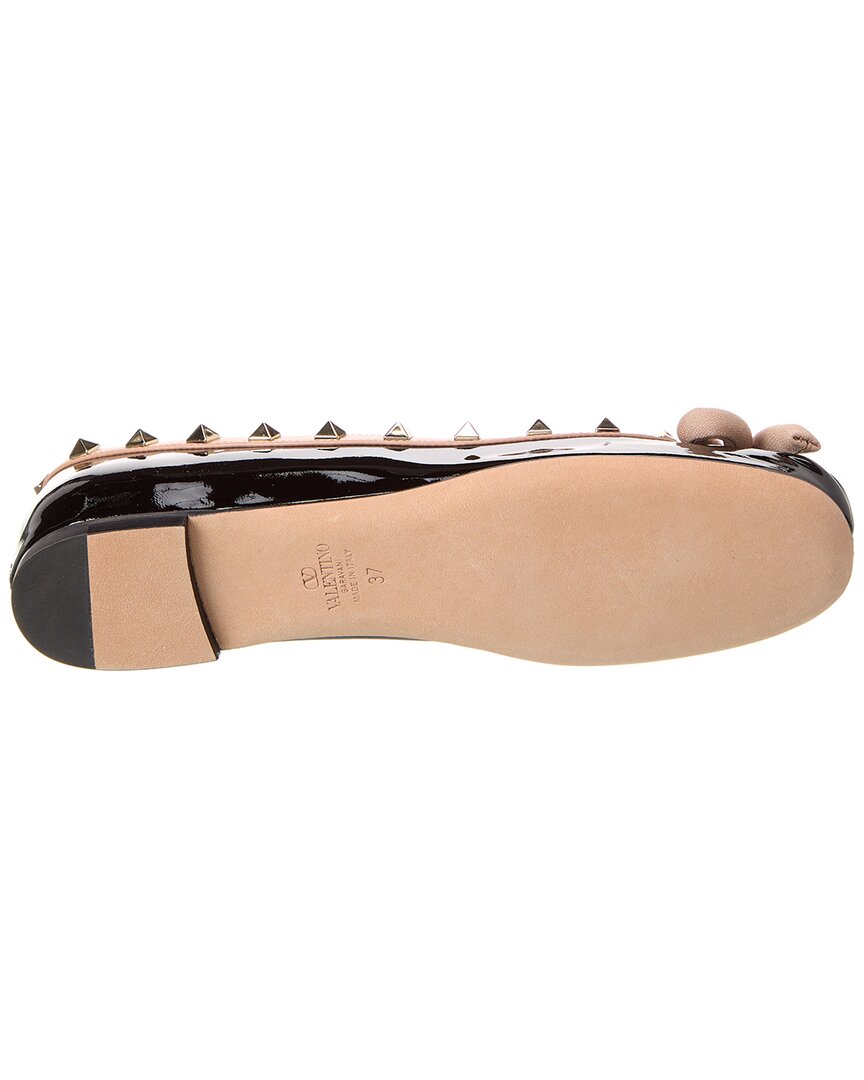 Valentino Rockstud Patent Ankle Strap Ballerina Flat – Bluefly