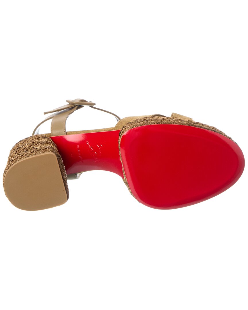 Christian Louboutin Logo Suede Sandal