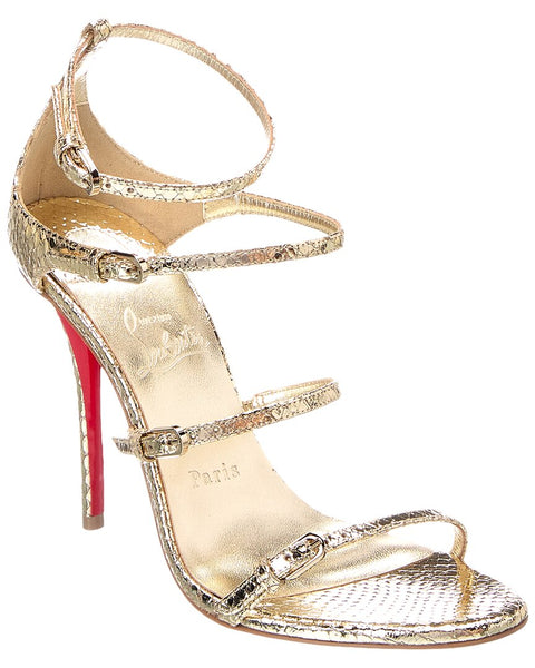 Christian Louboutin Millenium Snakeskin-Embossed Leather Sandal