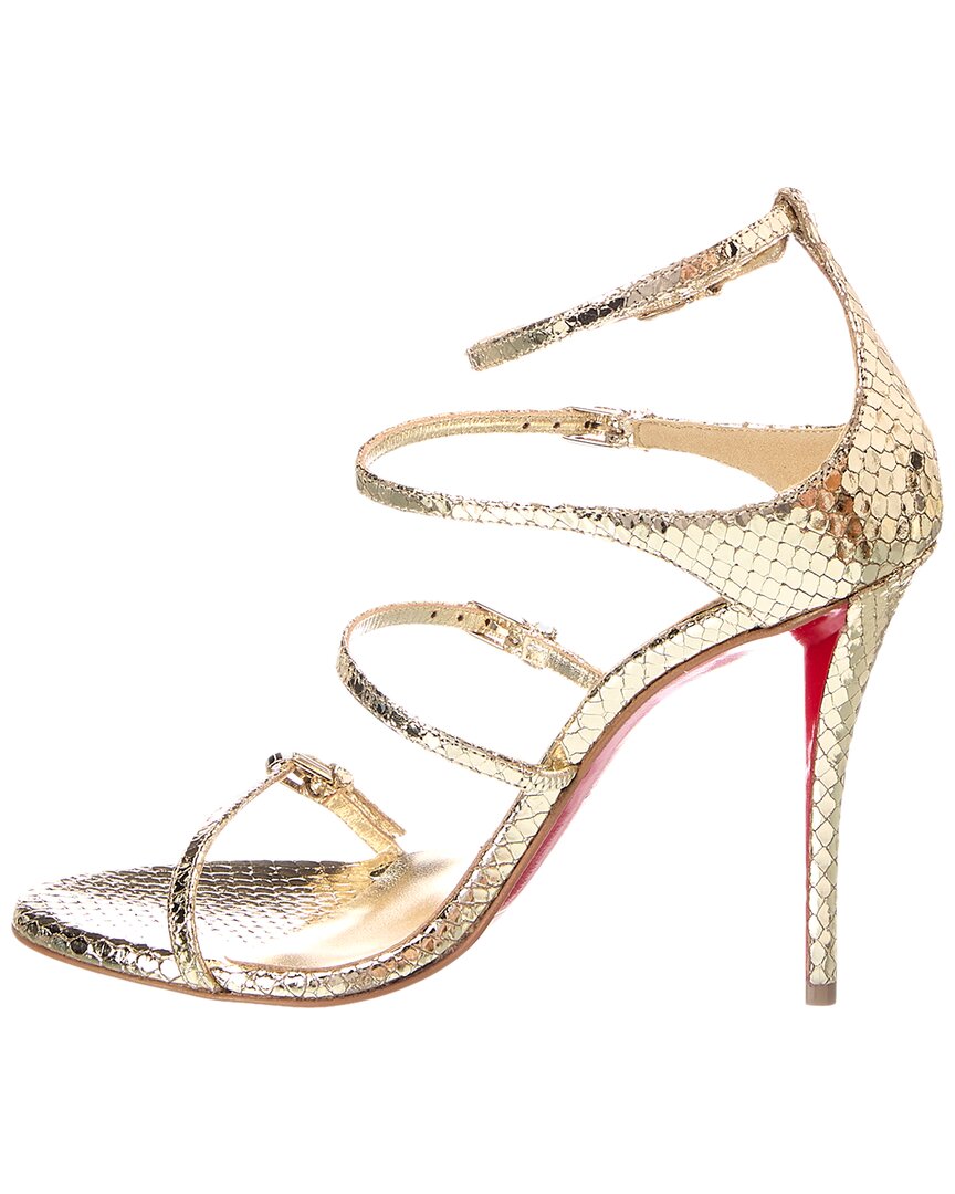 Christian Louboutin Millenium Snakeskin-Embossed Leather Sandal