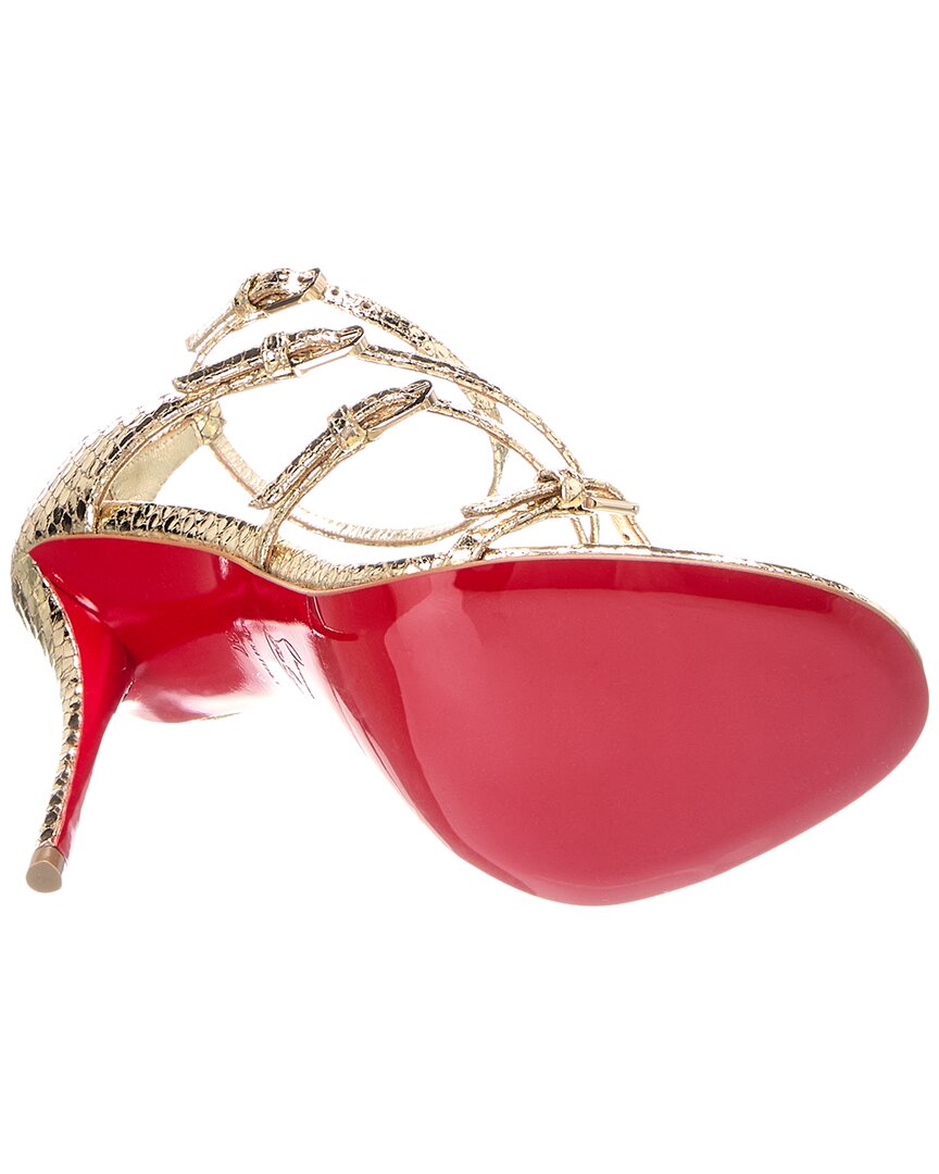 Christian Louboutin Millenium Snakeskin-Embossed Leather Sandal