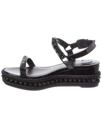 Christian Louboutin Logo Spike Leather Sandal