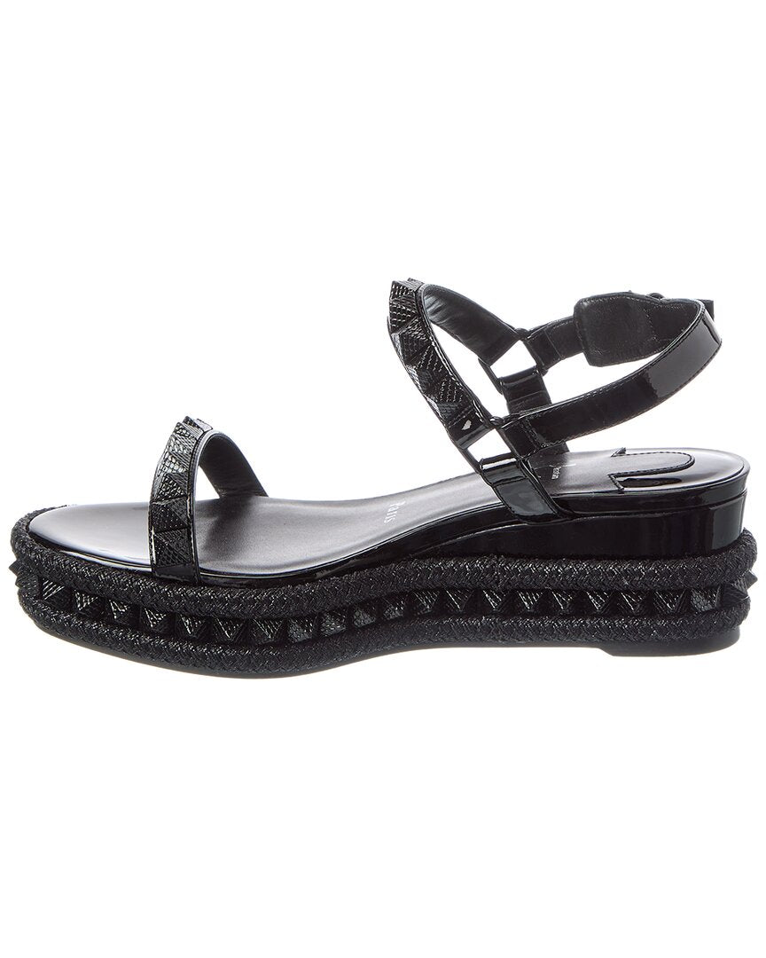 Christian Louboutin Logo Spike Leather Sandal