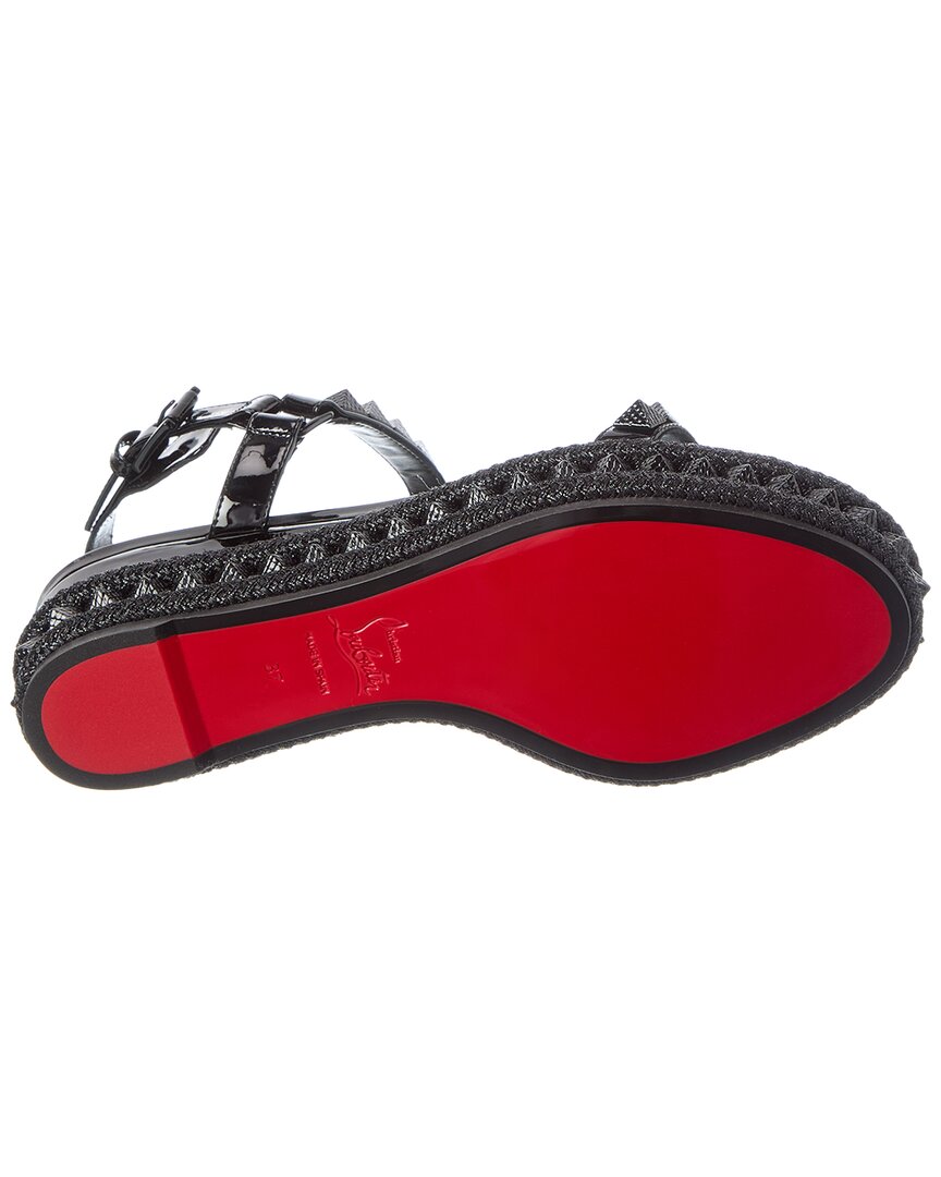 Christian Louboutin Logo Spike Leather Sandal