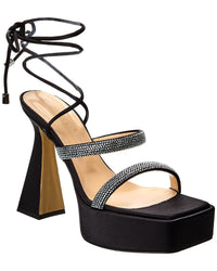 Mach & Mach Devon Satin Platform Sandal Black