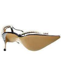 Mach & Mach Pearls & Diamonds Vinyl & Leather Pump